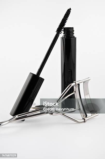 Black Mascara And Eyelash Curler Stock Photo - Download Image Now - Mascara, Beauty Product, Cut Out