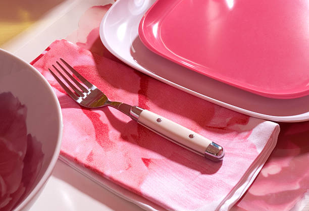 Pink Table Setting stock photo