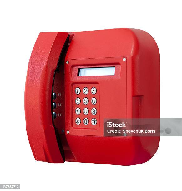 Rote Telefon Auf Weißem Hintergrund Stockfoto und mehr Bilder von Einzelner Gegenstand - Einzelner Gegenstand, Farbton, Fotografie