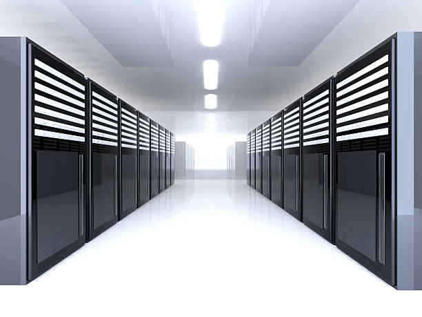 Server Room 3D Illustration. fileserver stock pictures, royalty-free photos & images