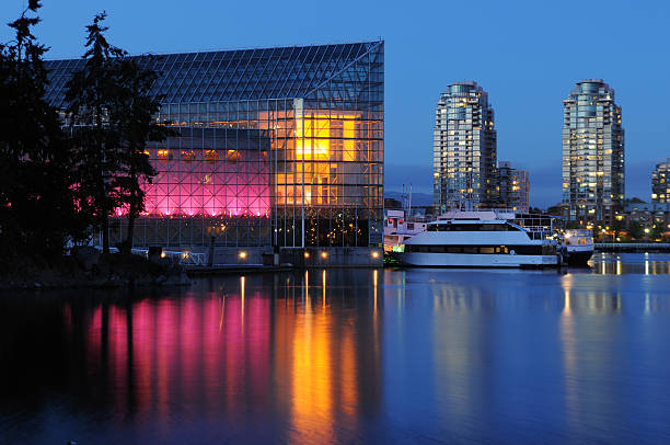 istock False creek night scene with glass building, vancouver 147687830