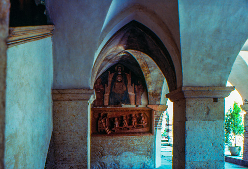 1989 old Positive Film scanned, church of San Fermo Maggiore to crypt, Verona, Italy.