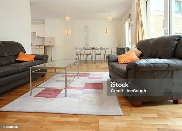 Modern Living Dining Room Stock Photo - Download Image Now - Apartment, Architecture, Black Color