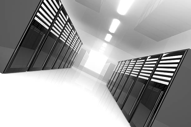 Server Room 3D Illustration. fileserver stock pictures, royalty-free photos & images