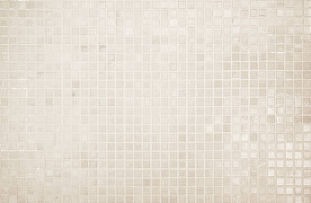 istock Cream light ceramic wall chequered and floor tiles mosaic background in bathroom, kitchen. Design pattern geometric with grid wallpaper texture decoration pool. Simple seamless abstract surface clean. 1476886793