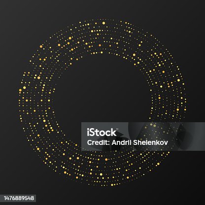 istock Abstract gold glowing halftone dotted background 1476889548