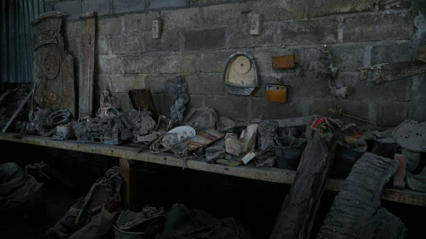 istock Household items destroyed due to a volcanic eruption disaster 1476891989