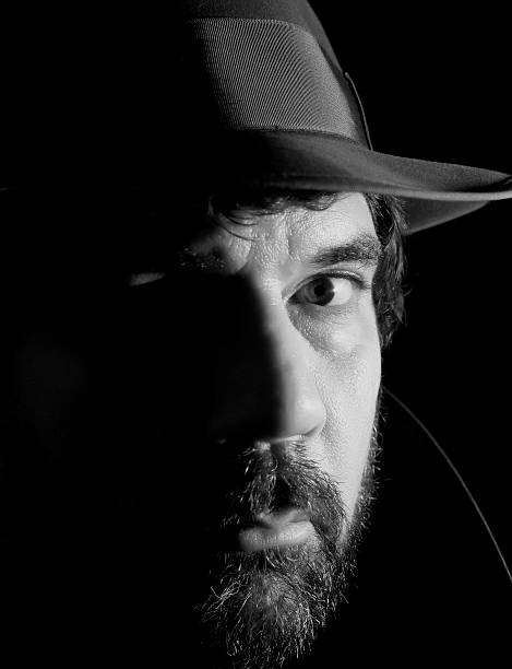 istock Man In A Fedora - Black and White 147689512