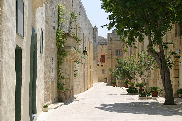 Malta, Mdina Street in the Sun stock photo