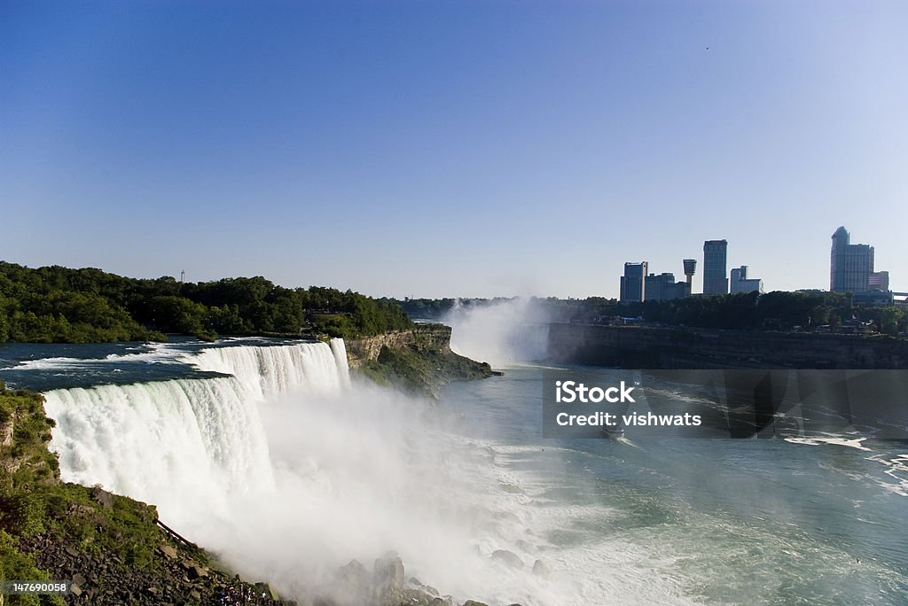 Niagara Falls A picture Niagara Falls with Maid of the Mist seen on the river Beauty Stock Photo