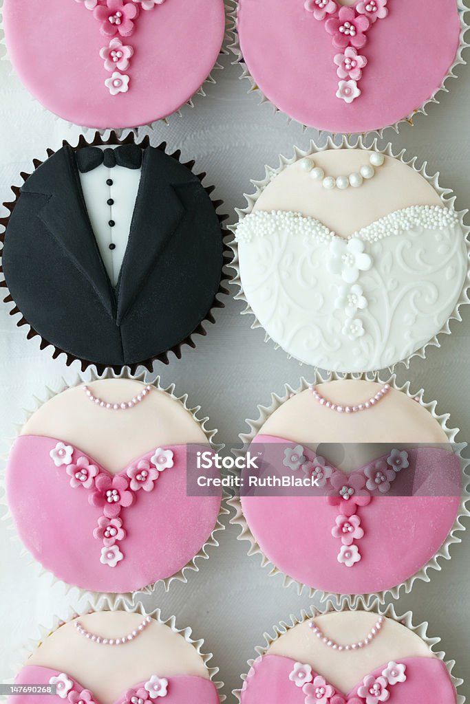 Wedding party cupcakes Bridal party cupcakes Wedding Favor Stock Photo