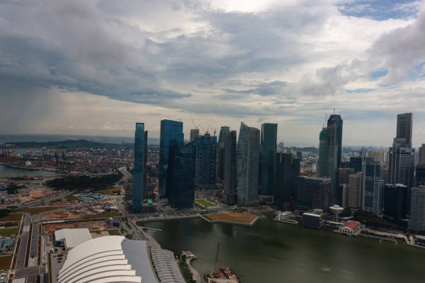 Views of the Singapore skyline including Marina Bay from 2010 stock photo