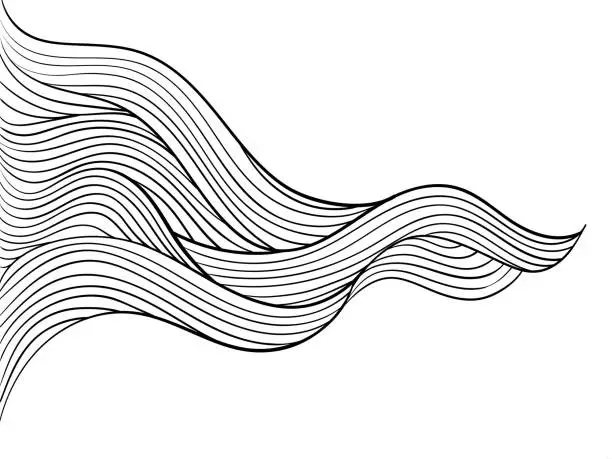 Vector illustration of wavy curves