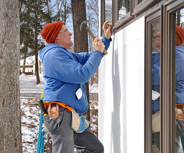 Man installing windows stock photo