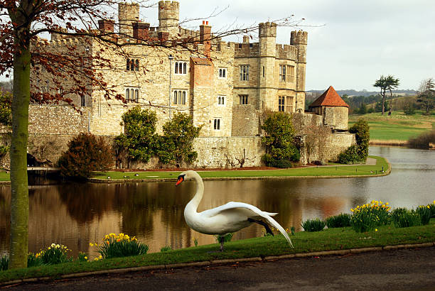 English Castle in Spring stock photo