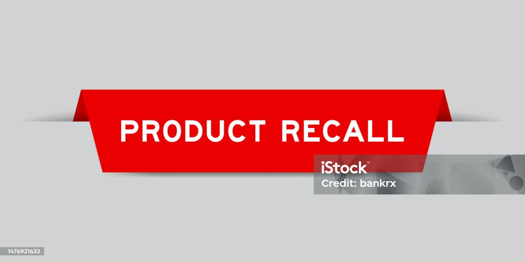 Recalling Graphic Red Color Inserted Label With Word Product Recall On Gray Background ...