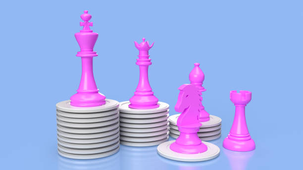 istock pink chess and coins for Business concept 3d rendering 1476924062