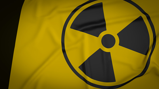 The radioactivity flag  for war or weapon concept 3d rendering