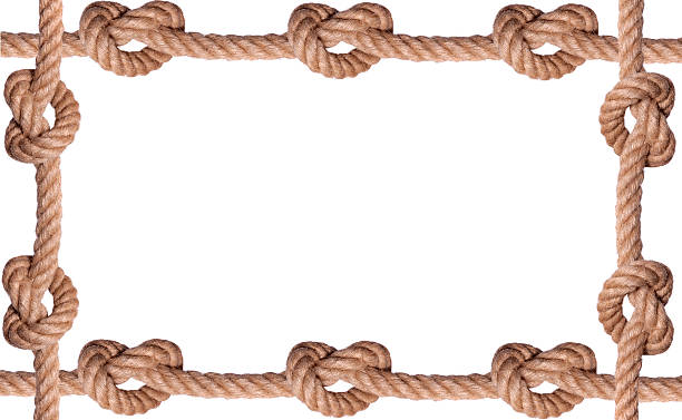 Tiled knot rope frame stock photo