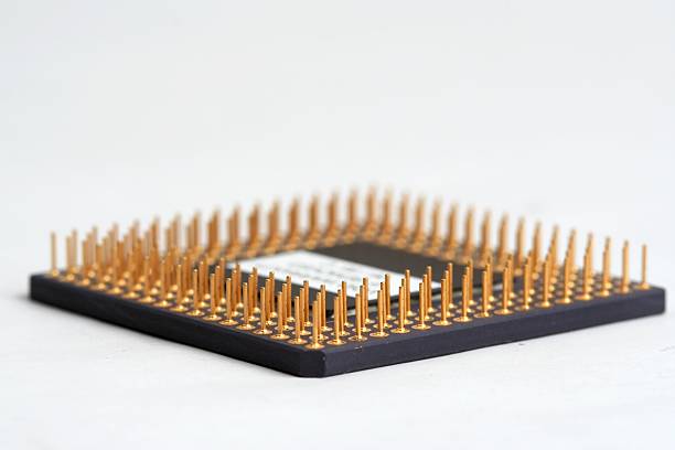 Processor (CPU) with the pins up stock photo