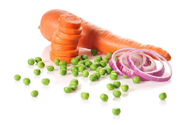 Carrot, Peas and Onion stock photo