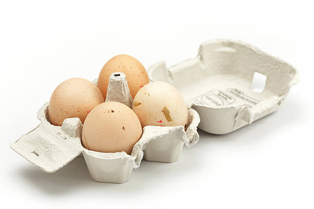 istock Crate of organic, free range, fresh farm eggs 147695092