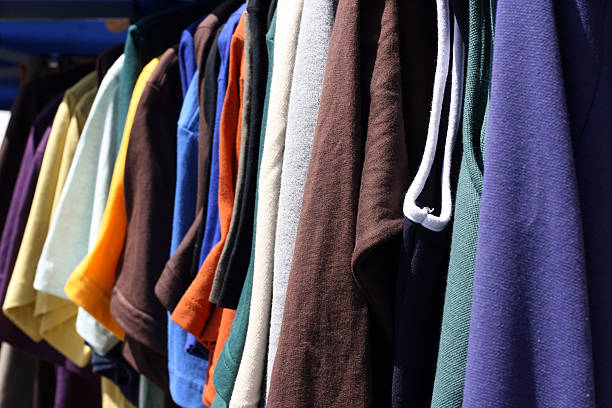 istock t-shirt on a clothing rail 147696237