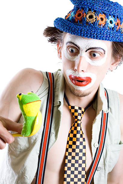 scared clown stock photo