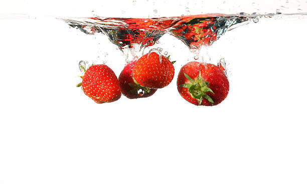 strowberries in the water stock photo