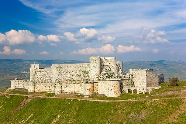 крак де шевалье - fort fortified wall castle stone стоковые фото и изображения