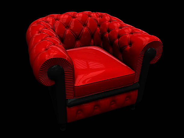 istock Red leather armchair 147697360
