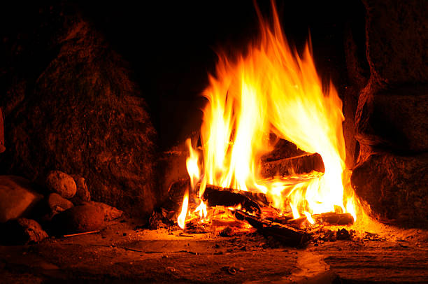 Fireplace stock photo