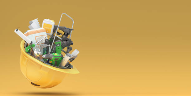 istock different tools set inside the helmet concept of repair tools warehouse promotion 3d render on color background 1476978233