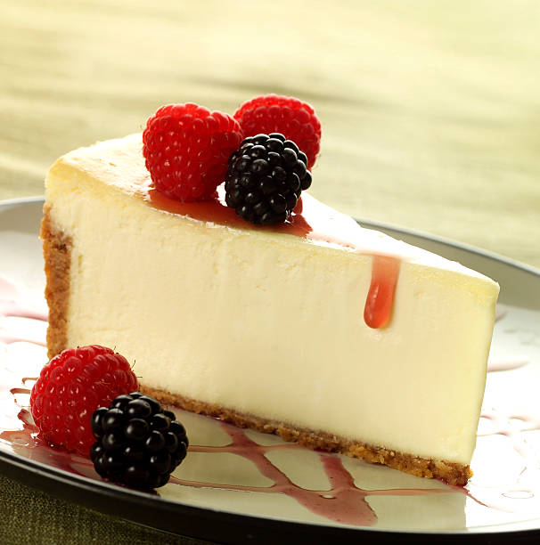 istock Delicious cheesecake slice with raspberries and blackberries 147698104
