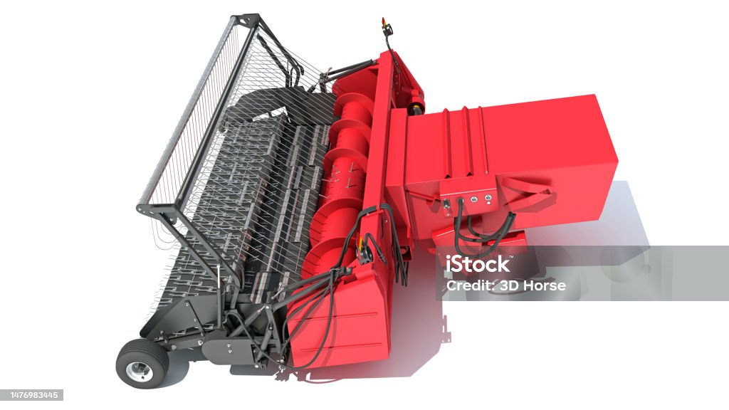 Header Machine Farm Farm Harvester Threshing Header 3d Rendering On White Background Stock ...