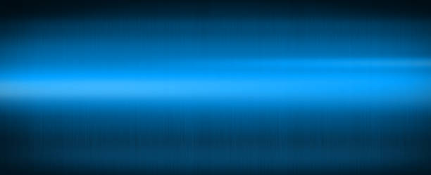 istock Blue shiny brushed metal. Banner background texture 1476985100
