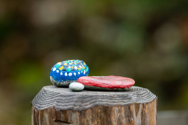 istock Painted little stones lying on a tree trunk 1476985125