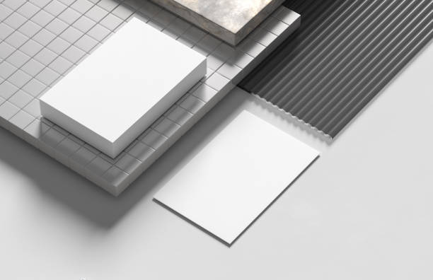 istock Realistic business card mock up isolated on white background. 3D illustration. 1476985613