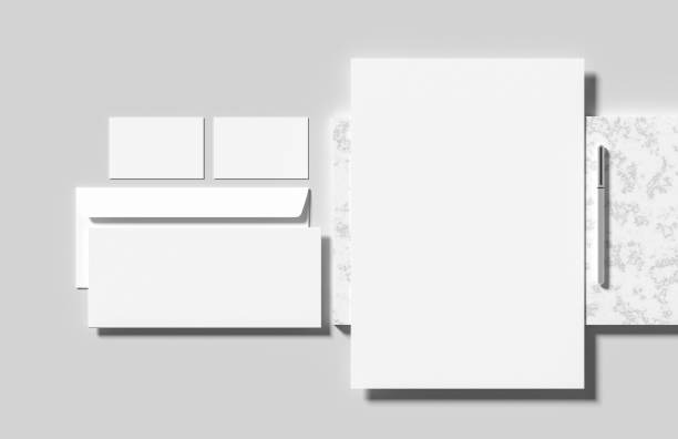 istock Corporate identity stationery mock up isolated on modern style background. Mock up for branding identity. 3D illustration 1476985633
