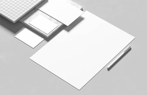 istock Corporate identity stationery mock up isolated on modern style background. Mock up for branding identity. 3D illustration 1476985657