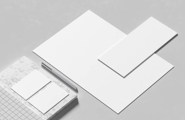 Corporate identity stationery mock up isolated on modern style background. Mock up for branding identity. 3D illustration