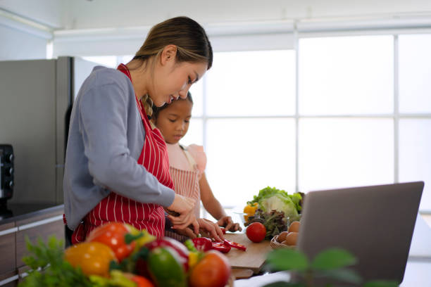 istock Mother and daughter make a meal at kitchen. 1476993399