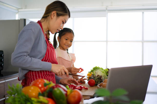 istock Mother and daughter make a meal at kitchen. 1476993422