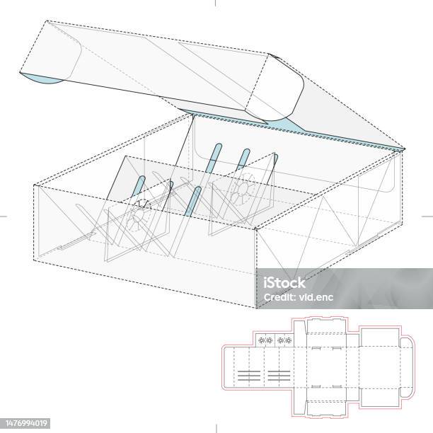 Basic Box Blueprint Custom Retail Box Stock Illustration - Download Image Now - Blank ...