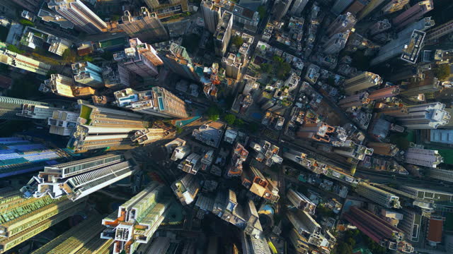 Directly above cityscape at Hong Kong