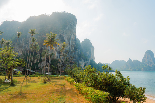 Idyllic tropical  beach resort on Krabi, Thailand