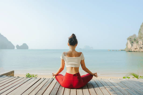 istock Yoga sea meditation work out 1477001944