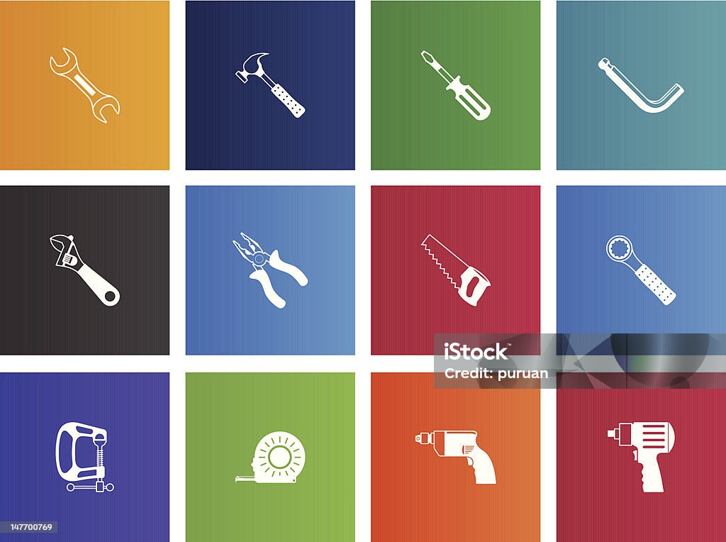 Main outils icônes - clipart vectoriel de Atelier d'artisan libre de droits