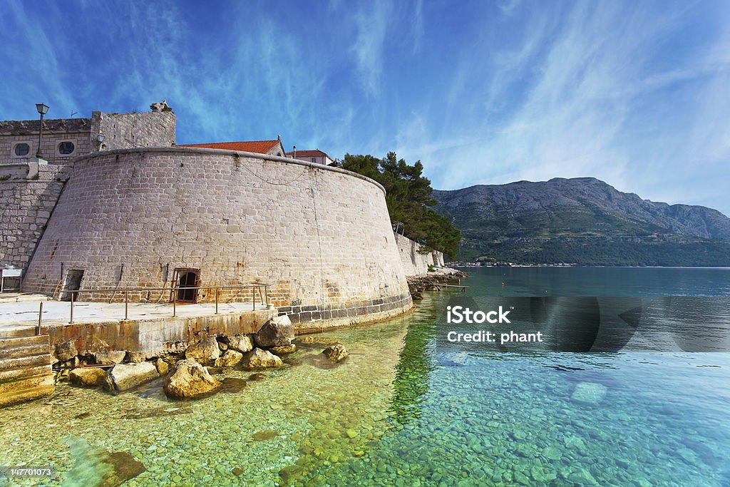 Fortezza in di Curzola, Croazia - Foto stock royalty-free di Acqua