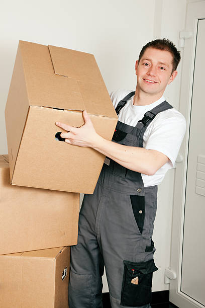 istock Mover with boxes in the course of relocation 147701286